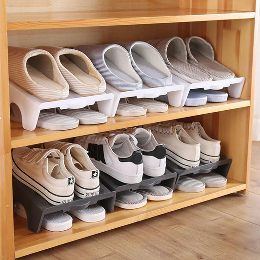 plastic double layer shoe organizer shelf