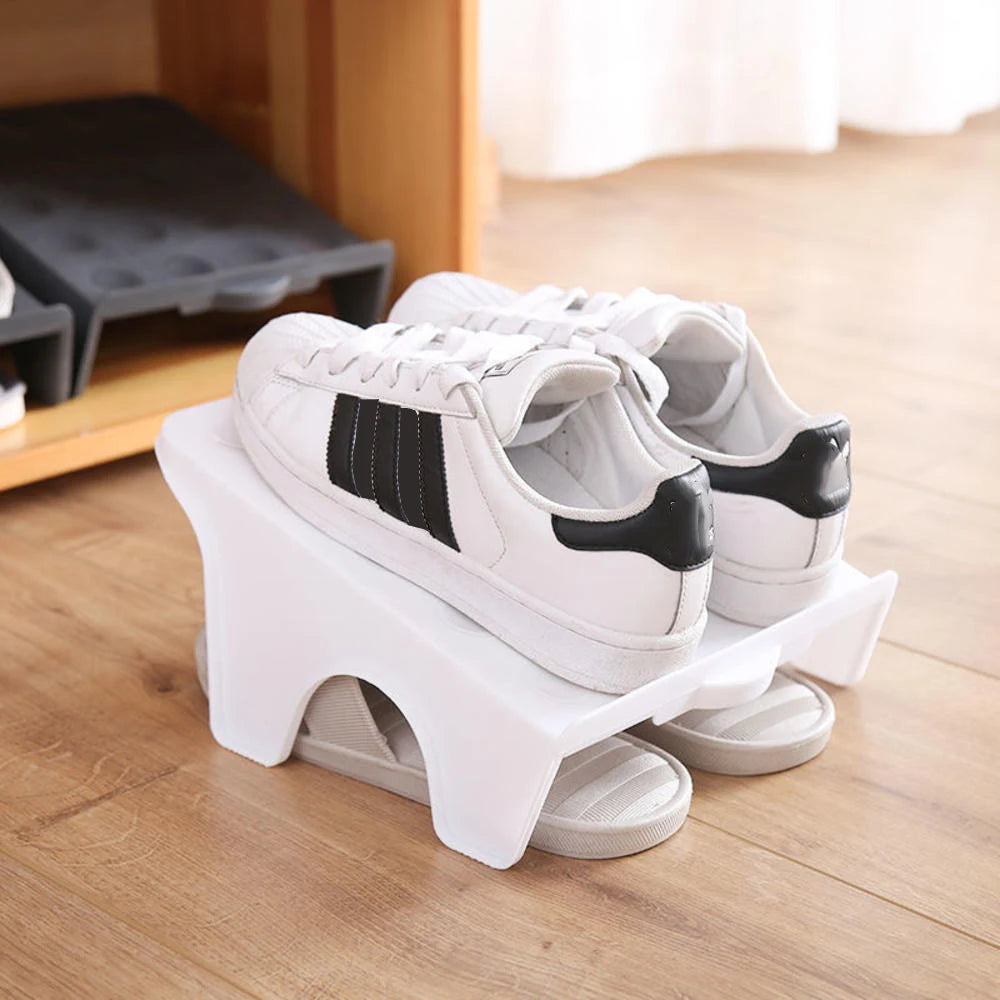 shoe storage stand with two levels