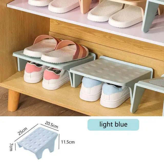 space saving double layer shoe rack in closet