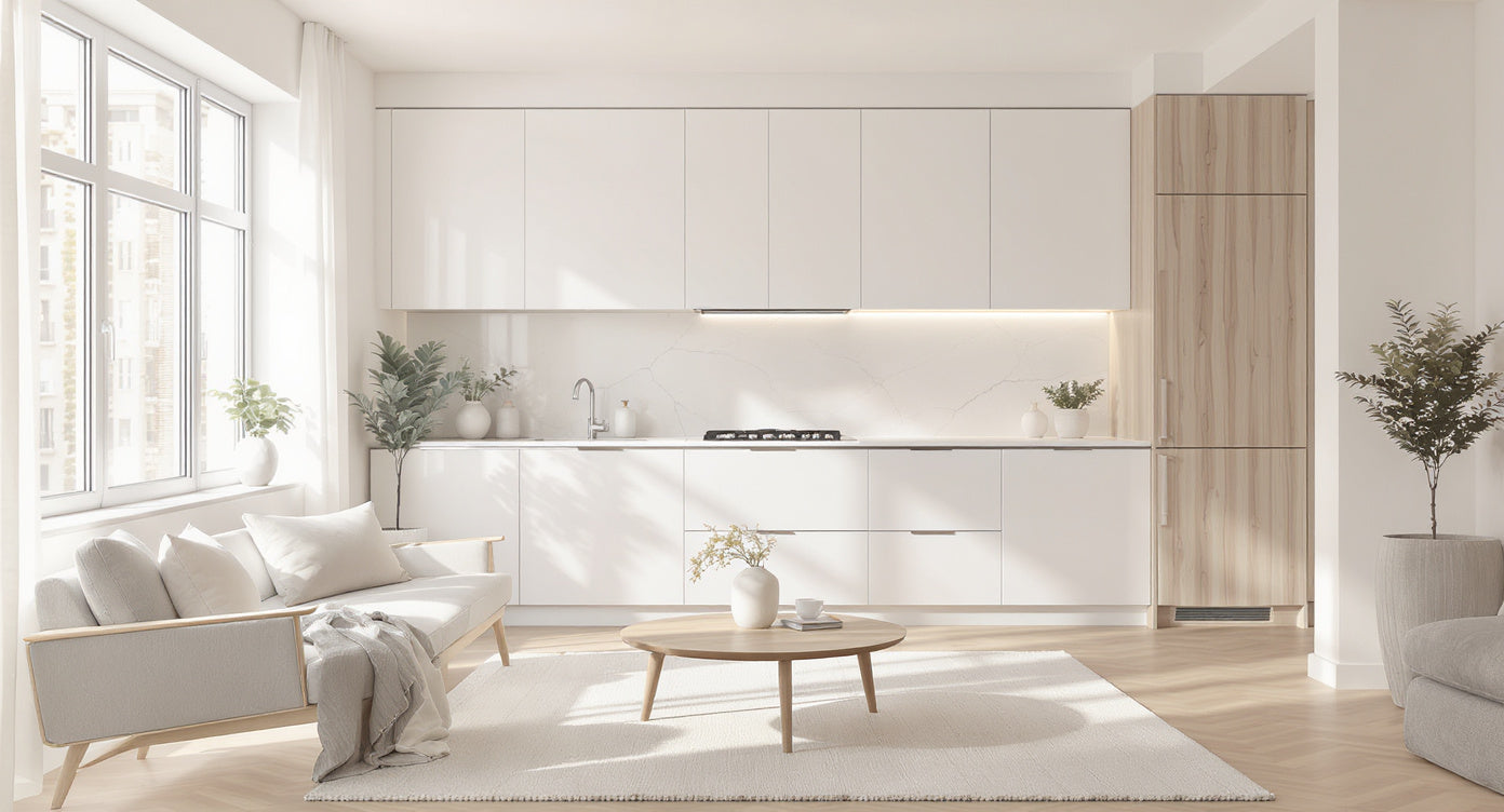 Organized modern home interior with calm and clean design